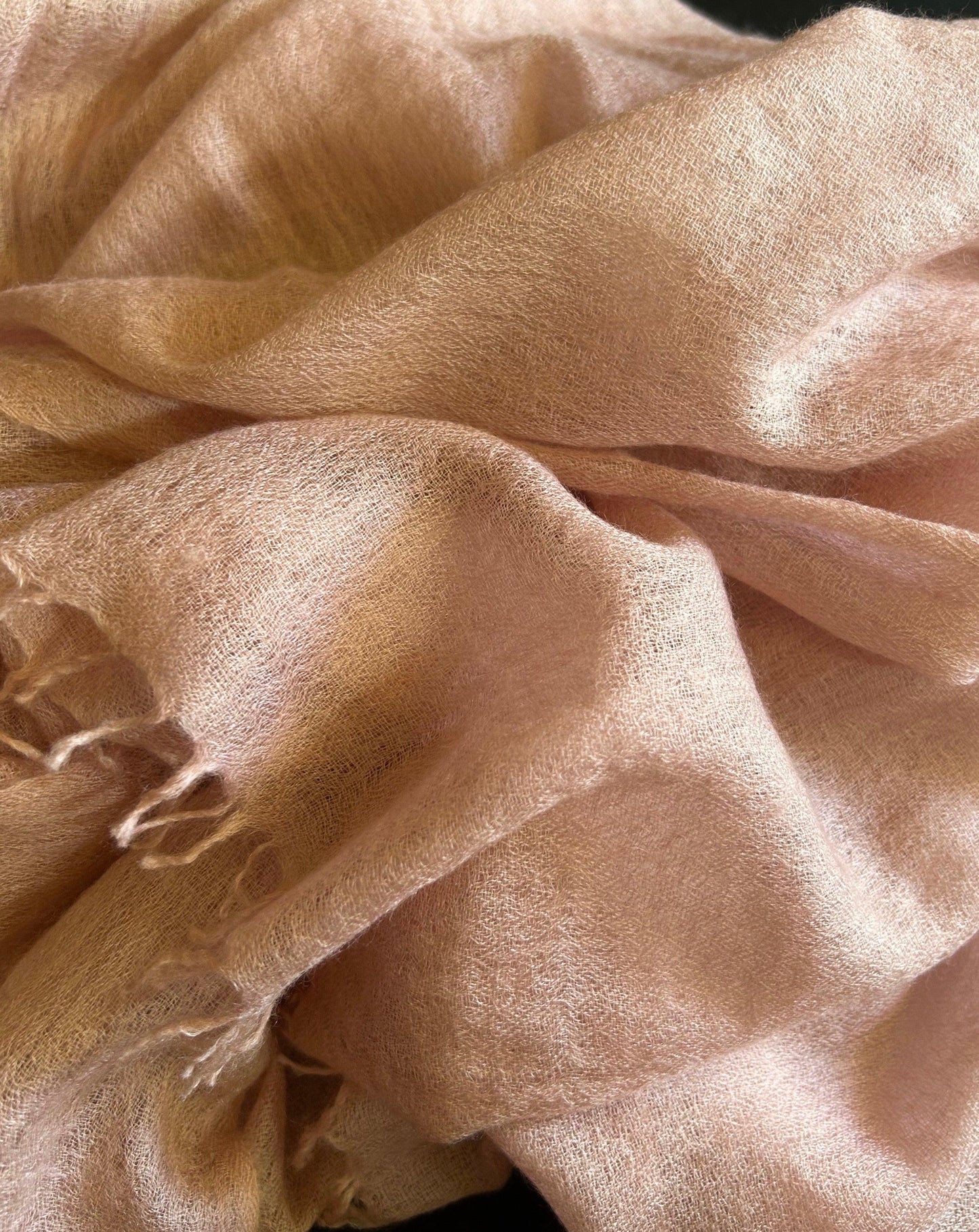 Cashmere Softly Felted Scarf Hand-Woven- Rose - Cashmere Luxe