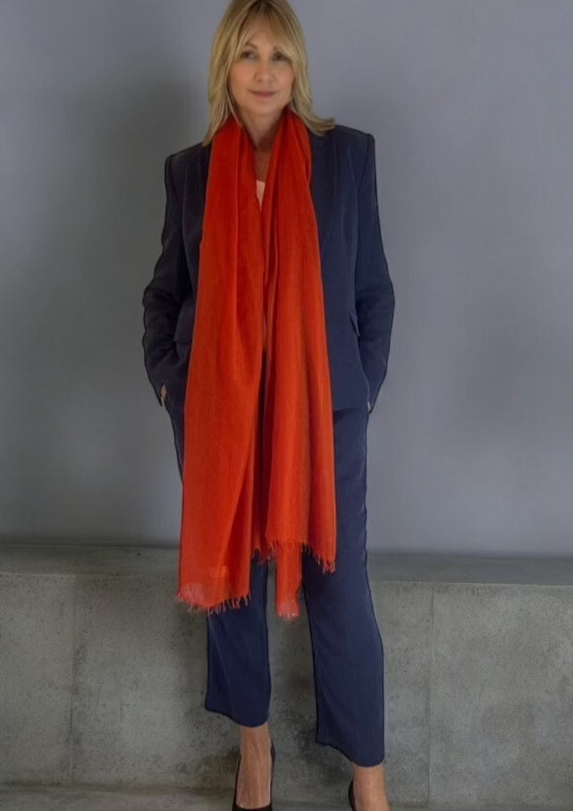 Cheery Red Cashmere Scarf - Cashmere Luxe