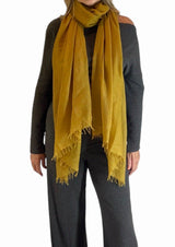 Golden Mustard Cashmere Scarf - Cashmere Luxe