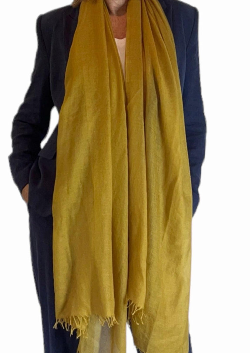 Golden Mustard Cashmere Scarf - Cashmere Luxe