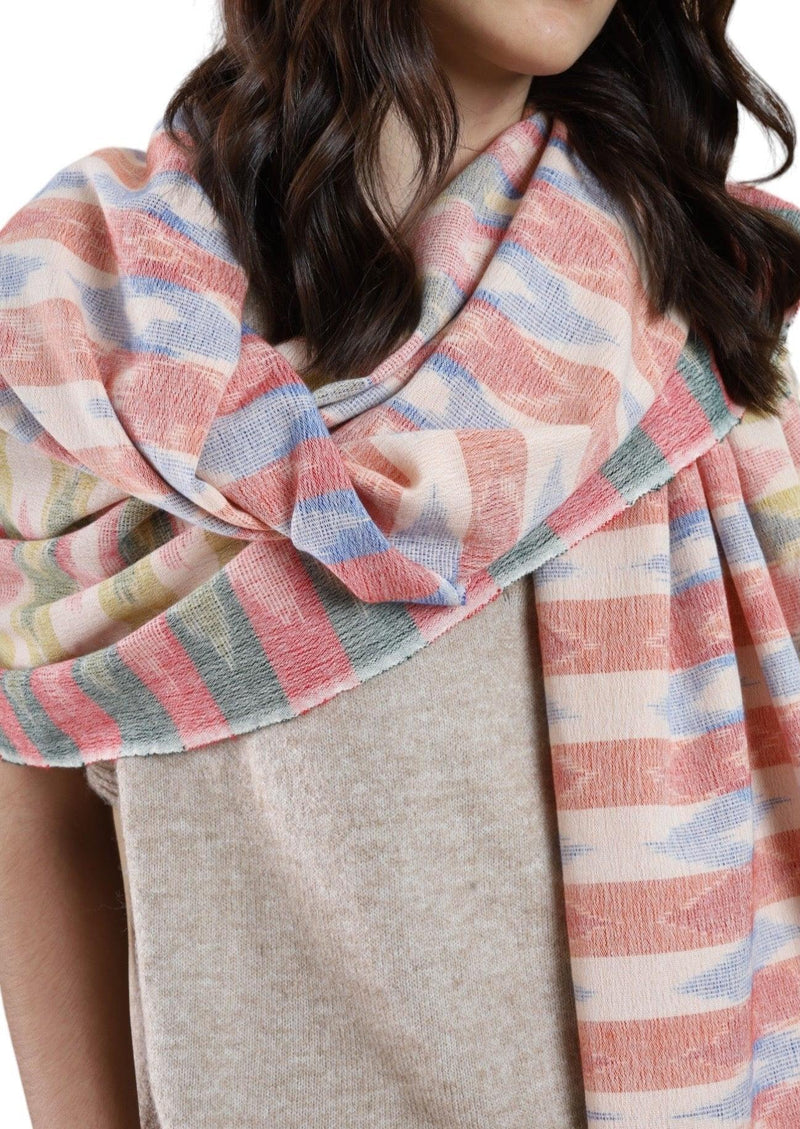 IKAT WRAP RED GREEN BLUE - Cashmere Luxe