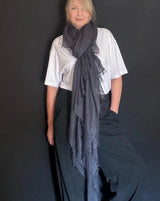 LIGHT-WEIGHT CASHMERE WRAP- CHARCOAL - Cashmere Luxe