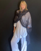 LIGHT-WEIGHT CASHMERE WRAP- CHARCOAL - Cashmere Luxe