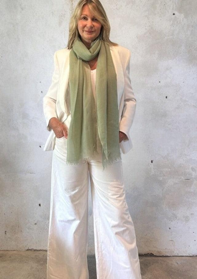 Matcha Cashmere Scarf - Cashmere Luxe