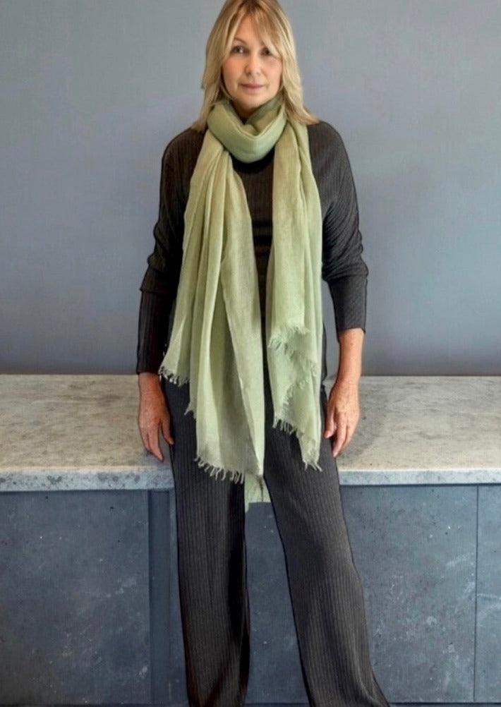 Matcha Cashmere Scarf - Cashmere Luxe