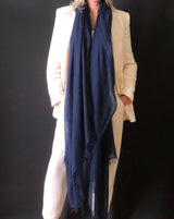 PURE CASHMERE NAVY WRAP - Cashmere Luxe
