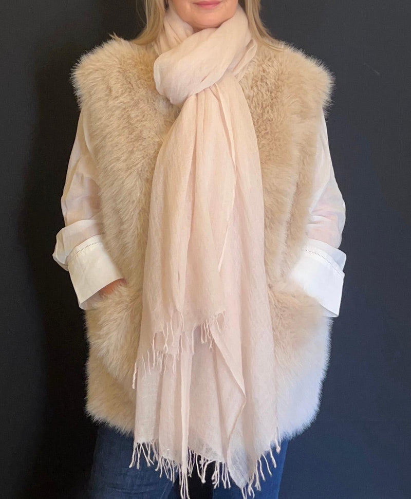 PURE CASHMERE SOFT PINK WRAP - Cashmere Luxe