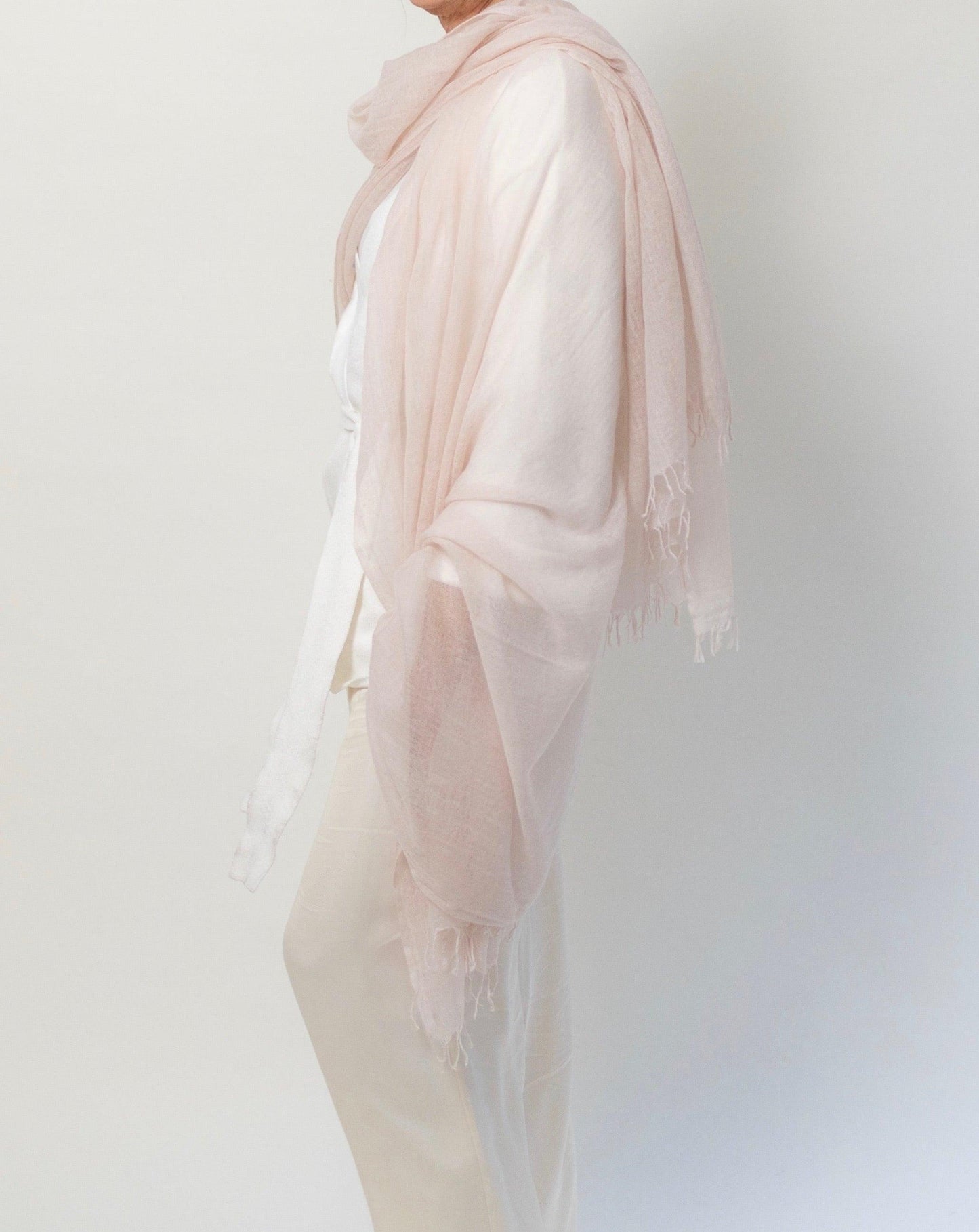 PURE CASHMERE SOFT PINK WRAP - Cashmere Luxe