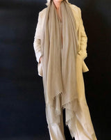 PURE CASHMERE TAUPE WRAP - Cashmere Luxe