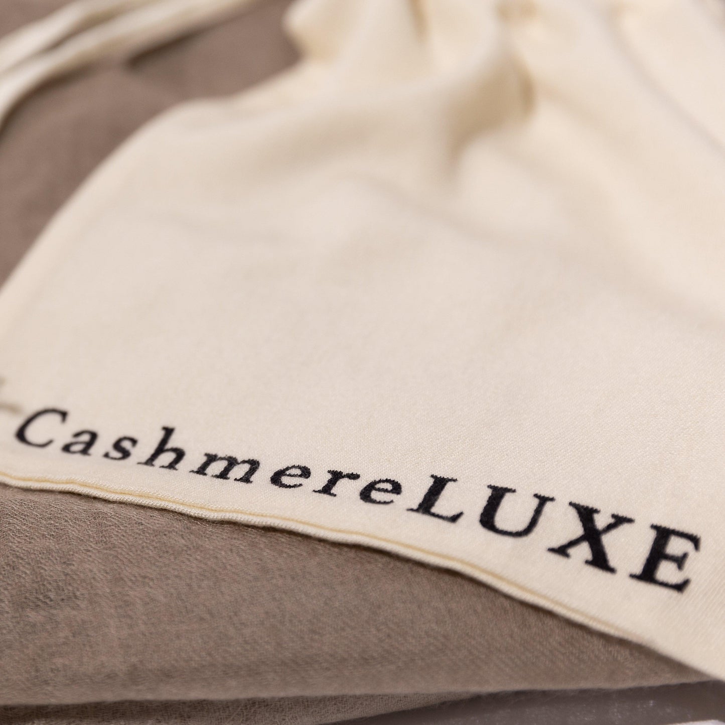 PURE CASHMERE TAUPE WRAP - Cashmere Luxe