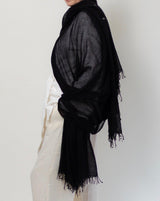 PURE CASHMERE WRAP BLACK - Cashmere Luxe