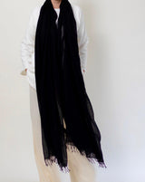 PURE CASHMERE WRAP BLACK - Cashmere Luxe