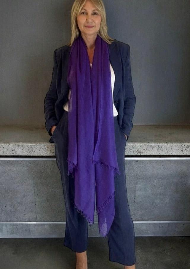 Royal Purple Cashmere scarf - Cashmere Luxe