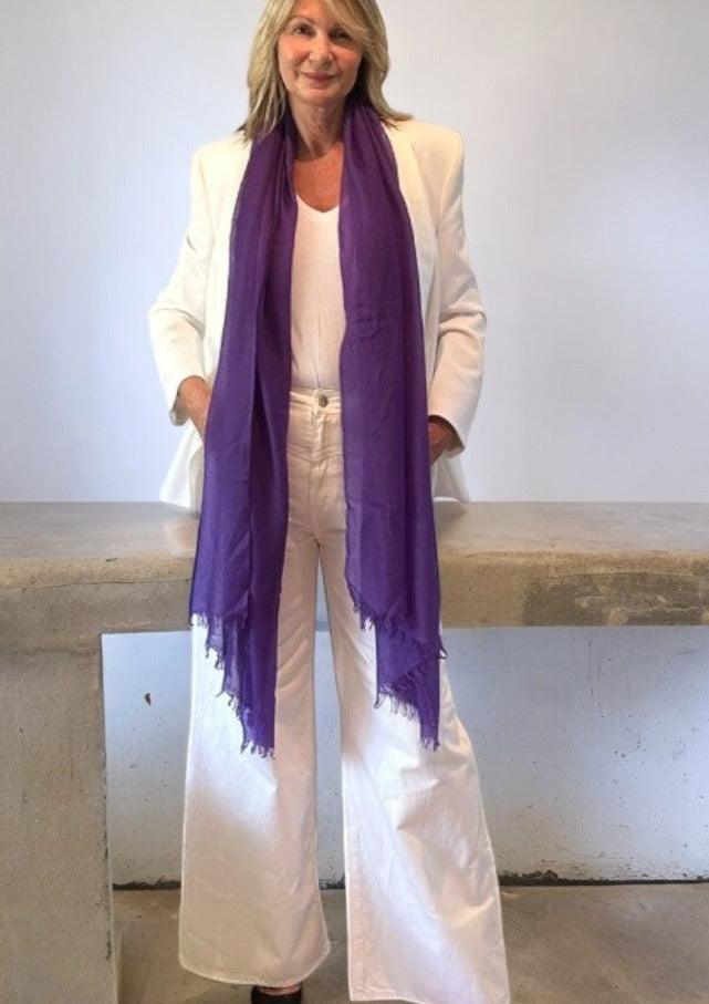 Royal Purple Cashmere scarf - Cashmere Luxe