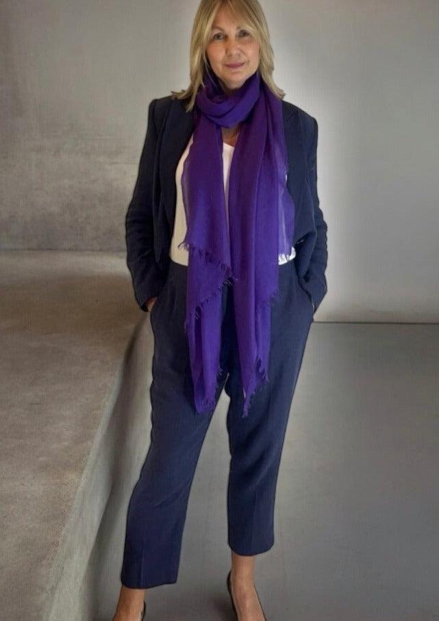 Royal Purple Cashmere scarf - Cashmere Luxe