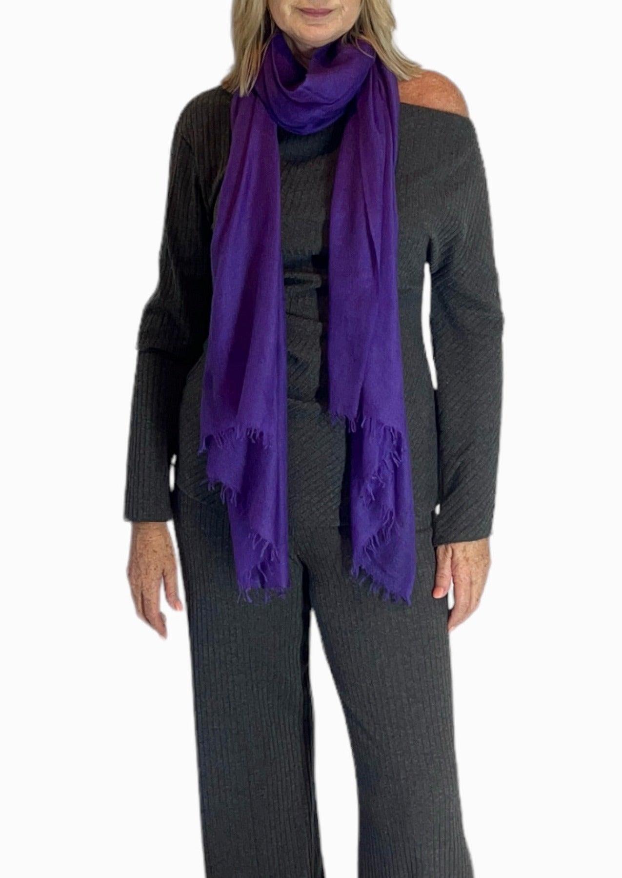 Royal Purple Cashmere scarf - Cashmere Luxe