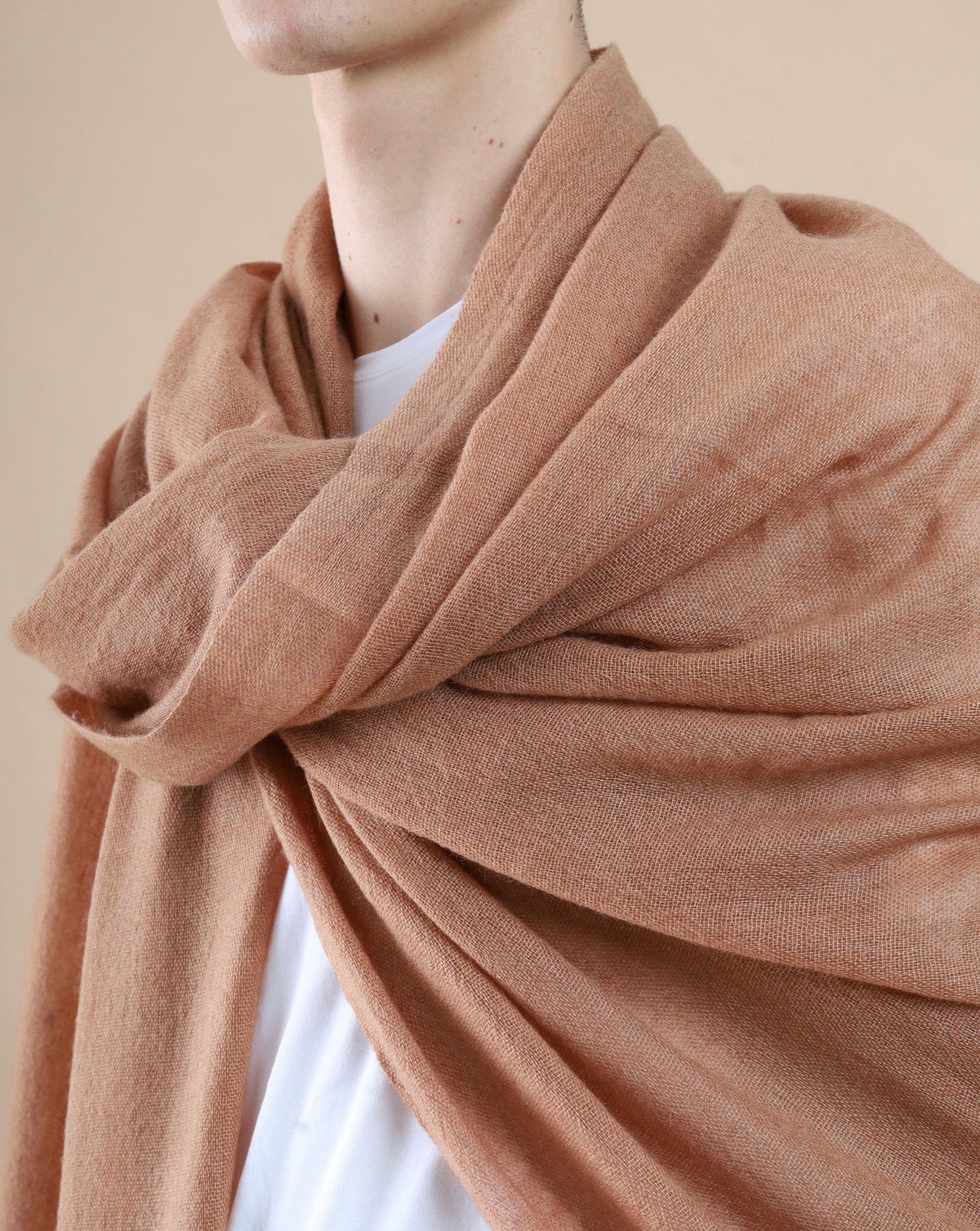 TRAVEL WRAP CAMEL - Cashmere Luxe