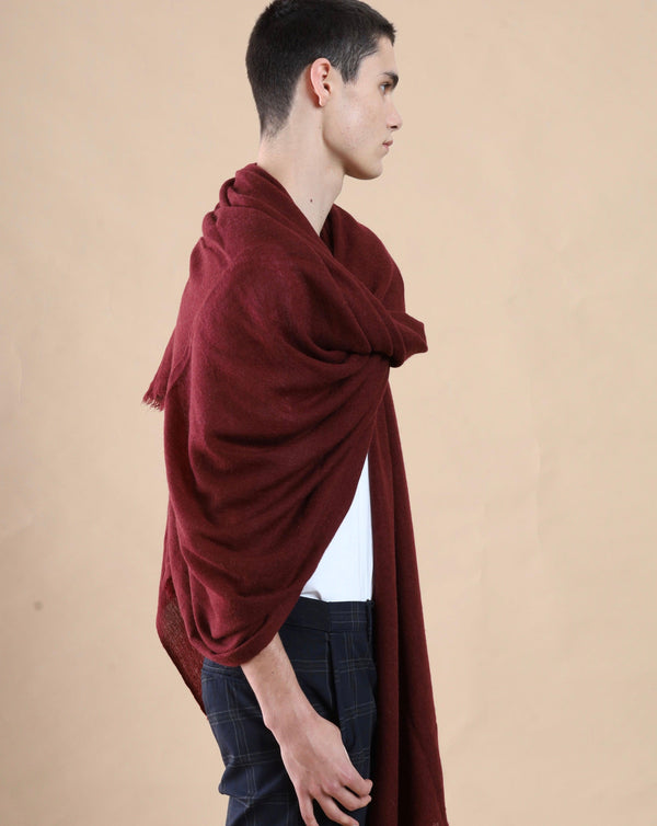 Travel Wrap Maroon - Cashmere Luxe