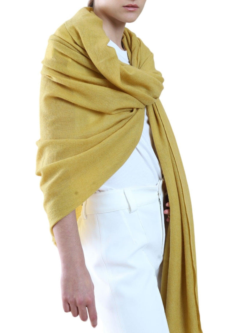 TRAVEL WRAP MUSTARD - Cashmere Luxe