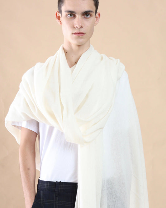 Travel Wrap White - Cashmere Luxe