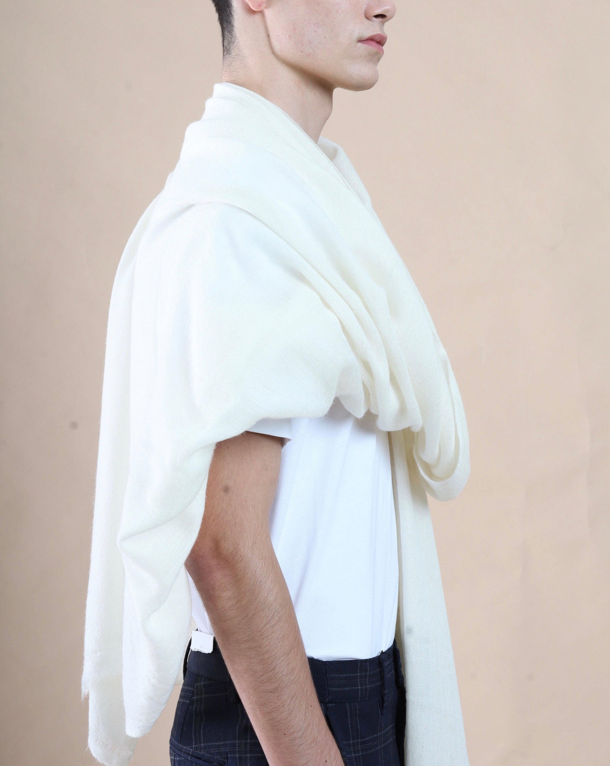 Travel Wrap White - Cashmere Luxe