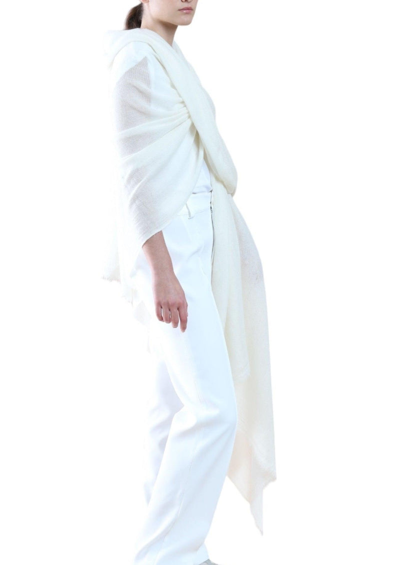 TRAVEL WRAP WHITE - Cashmere Luxe